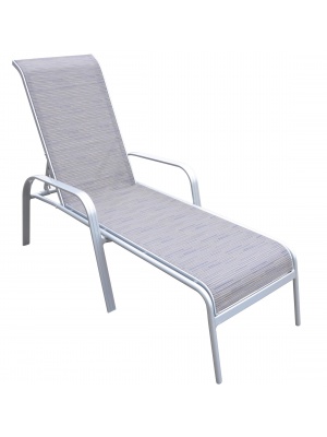 Bain de soleil aluminium/textilène Dahlia Gris