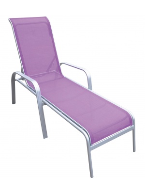 Bain de soleil aluminium/textilène Dahlia prune