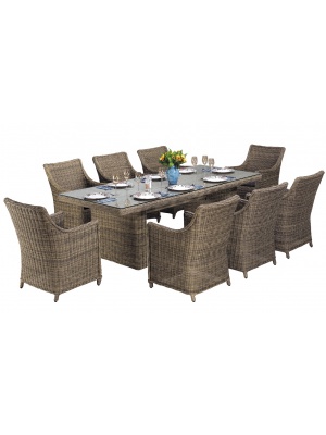 Table de jardin La Digue + 8 fauteuils