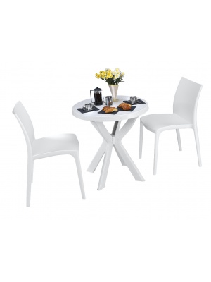 Ensemble de jardin DUN en résine Blanc