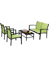 Ensemble sofa Modulo noir/vert anis
