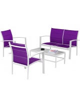 Ensemble sofa Modulo blanc/parme