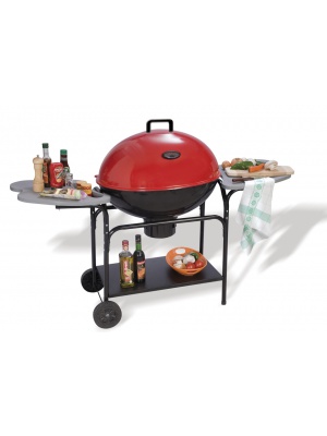  Barbecue Boule rond rouge avec étagère