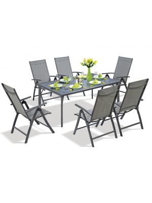Ensemble Carlton table & 6 chaises