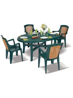 Table ovale 'Danubio' vert