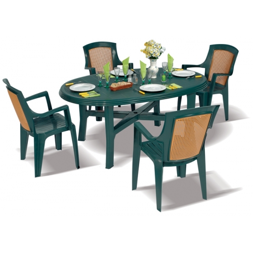 Table ovale 'Danubio' vert