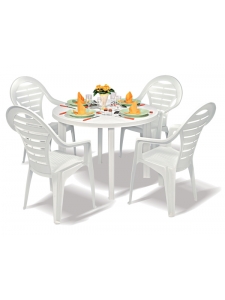 Table ronde 'Nevada' blanche
