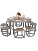 Ens. Dakota table ronde + 8 tabourets
