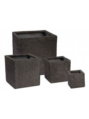 Lot de 4 caches pot EBENE béton