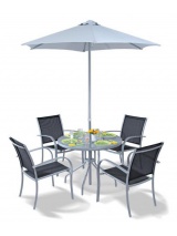 Ensemble Terrasse table, chaises et parasol