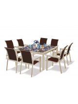Ensemble Majestic table & 8 fauteuils