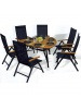 Table de jardin Bermudes et 6 fauteuils réglables