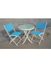 Table Ella + 2 chaises Bleu Azur