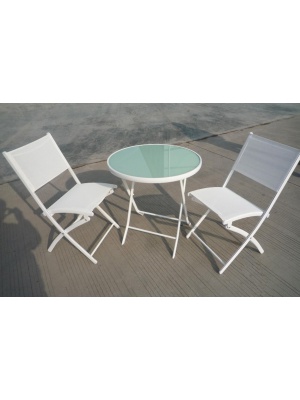 Table Ella + 2 chaises coloris Blanc