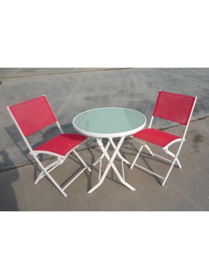 Table Ella + 2 chaises Rouge