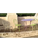 Ensemble Pigalle table ronde et 4 chaises - 6 coloris