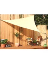 Voile solaire triangulaire 3.60m sable en tissu ajouré