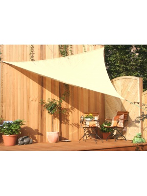Voile solaire triangulaire 3.60m sable en tissu ajouré