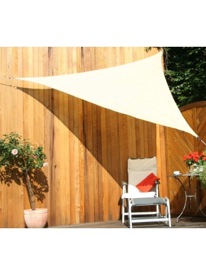 Voile solaire triangulaire 3m sable en tissu ajouré