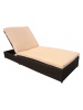 Lounger puzzle chocolat avec coussins écru