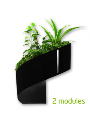 Pot de fleurs mural noir brillant 16cm