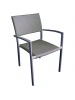 Fauteuil Rhodos en résine tressée gris rustique