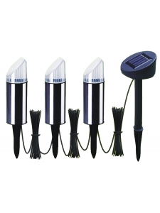 Set de 3 balises solaires en inox (Eco-participation de 0.5 euros incluse).