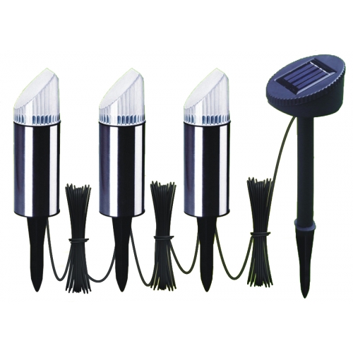 Set de 3 balises solaires en inox (Eco-participation de 0.5 euros incluse).