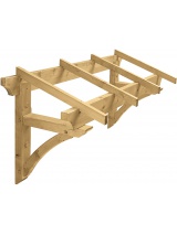 Auvent en bois Borgia pour porte d'entrée