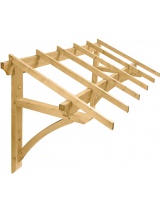 Auvent en bois Medicis pour porte d'entrée