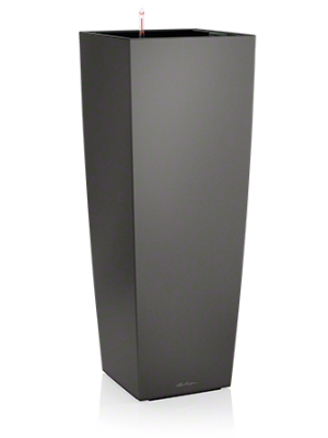 Pot Cubico Alto 40 gris anthracite métallisé