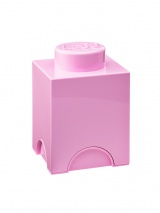 Brique de rangement Lego 1 plot - Rose clair