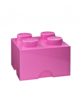 Brique de rangement Lego 4 plots - Rose