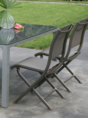 Chaise Elegance pliante Bronze / Taupe