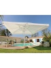 Parasol alu télescopique Jumbo 4*4m blanc