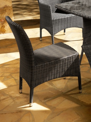 Chaise de jardin Lagon résine tressée Gris Ice