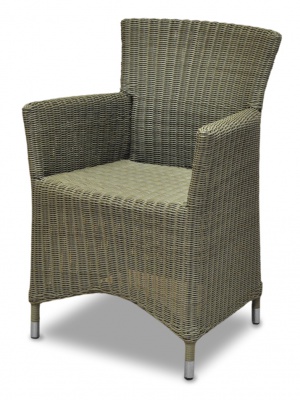 Fauteuil en résine tressée Bremen coloris gris