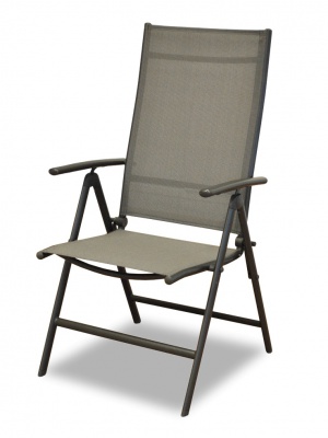 Fauteuil alu multipositions Sartene coloris Gris royal