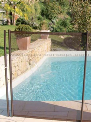 Clôture piscine souple et démontable filet chocolat