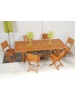 Table rectangulaire + 4 chaises + 2 fauteuils