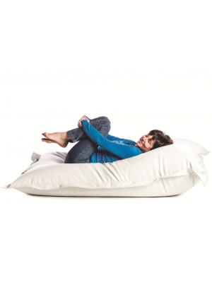 Pouf aspect cuir LEATHERLOOK Sit on It - Blanc