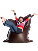 Pouf aspect cuir LEATHERLOOK Sit on It - Marron