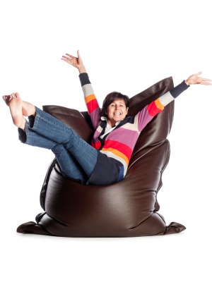 Pouf aspect cuir LEATHERLOOK Sit on It - Marron