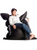 Pouf aspect cuir LEATHERLOOK Sit on It - Noir