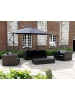 Salon de jardin Azzuro chocolat patiné assise noire