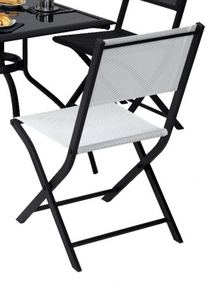 chaise Modulo Noir / Blanche pliante