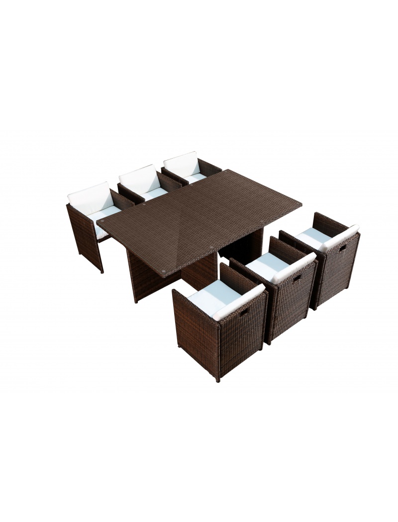 Salon De Jardin Encastrable 6 Fauteuils Choco Ecru Exterieur Deco