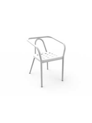 Fauteuil Helm blanc en aluminium