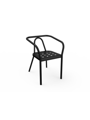 Fauteuil Helm noir en aluminium