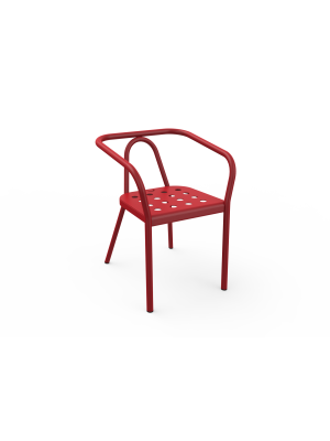 Fauteuil Helm rouge en aluminium